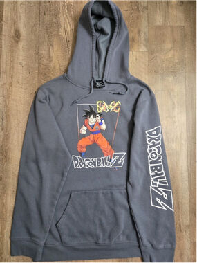 Official Dragon Ball Z Goku Hoodie Toei Animation Dark Grey Graphic Mens XL